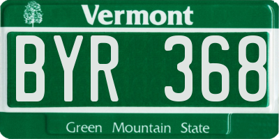 VT license plate BYR368