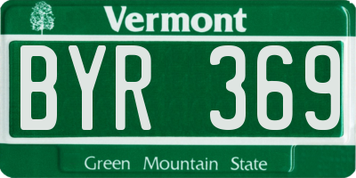 VT license plate BYR369