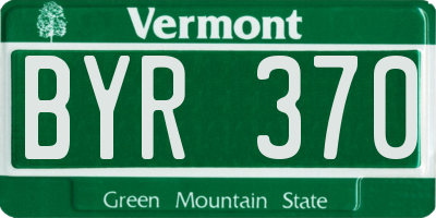 VT license plate BYR370
