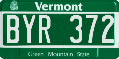 VT license plate BYR372