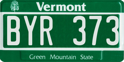 VT license plate BYR373