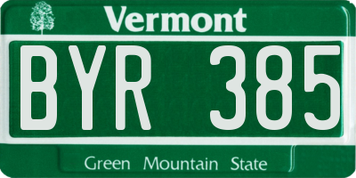 VT license plate BYR385