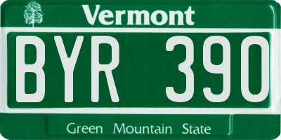 VT license plate BYR390