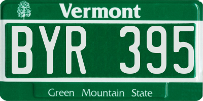 VT license plate BYR395