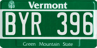 VT license plate BYR396