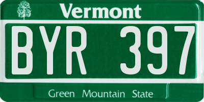 VT license plate BYR397
