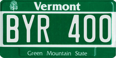 VT license plate BYR400