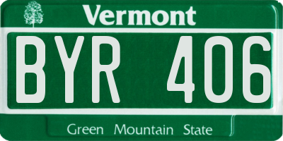 VT license plate BYR406