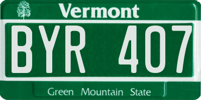 VT license plate BYR407