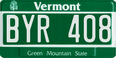 VT license plate BYR408