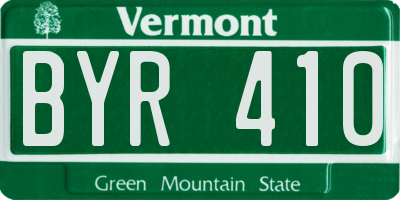 VT license plate BYR410