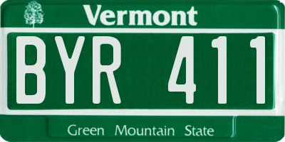 VT license plate BYR411