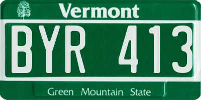 VT license plate BYR413