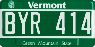 VT license plate BYR414