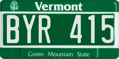 VT license plate BYR415