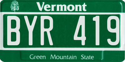 VT license plate BYR419
