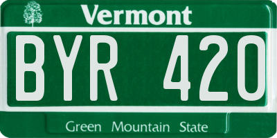 VT license plate BYR420