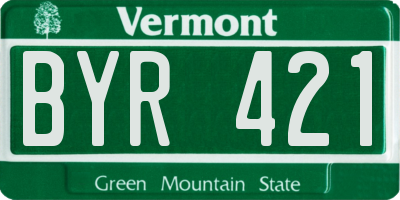 VT license plate BYR421