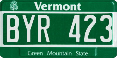 VT license plate BYR423
