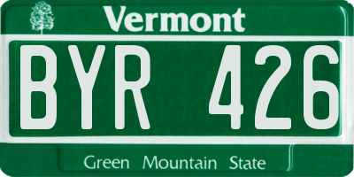 VT license plate BYR426