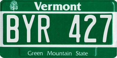 VT license plate BYR427