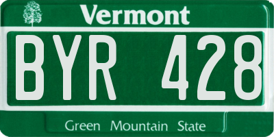 VT license plate BYR428
