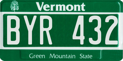 VT license plate BYR432