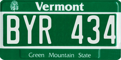 VT license plate BYR434