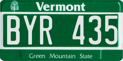 VT license plate BYR435