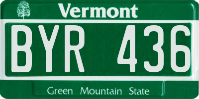 VT license plate BYR436