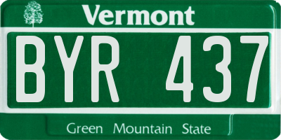 VT license plate BYR437