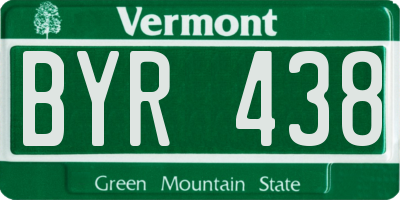 VT license plate BYR438