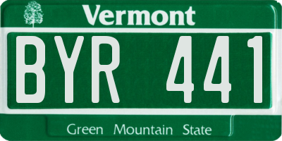 VT license plate BYR441
