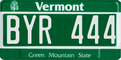 VT license plate BYR444