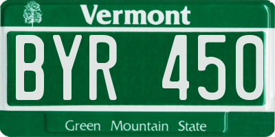 VT license plate BYR450