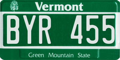 VT license plate BYR455
