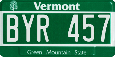 VT license plate BYR457