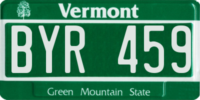 VT license plate BYR459