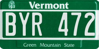 VT license plate BYR472