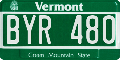 VT license plate BYR480