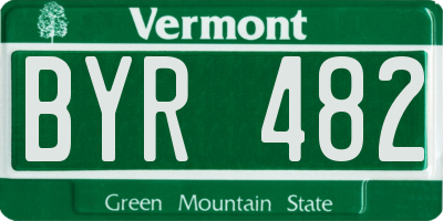 VT license plate BYR482