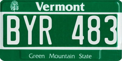 VT license plate BYR483