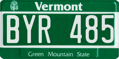 VT license plate BYR485