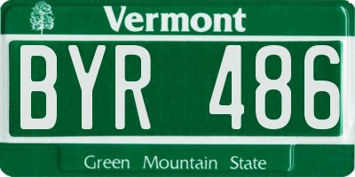 VT license plate BYR486