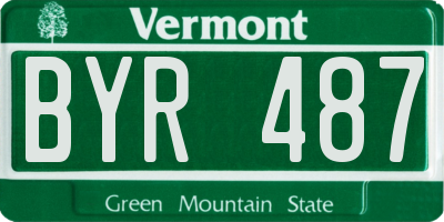 VT license plate BYR487