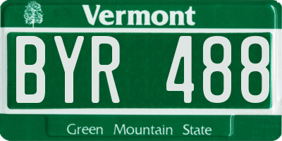 VT license plate BYR488