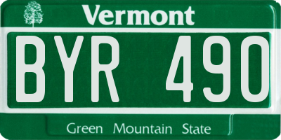 VT license plate BYR490