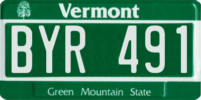 VT license plate BYR491