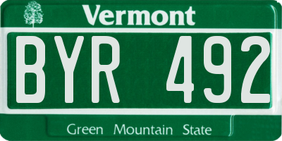 VT license plate BYR492