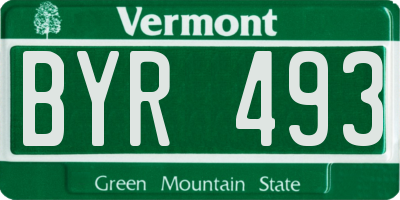 VT license plate BYR493
